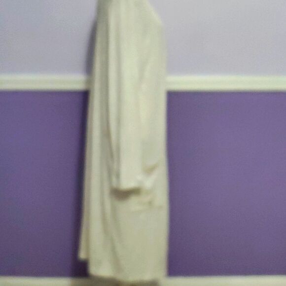 Just Be Off White Boho Ribbed Slouchy Longline Open Cardigan Duster Lagenlook - Picture 4 of 9